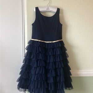 Janie and Jack Navy Blue Ruffle Dress